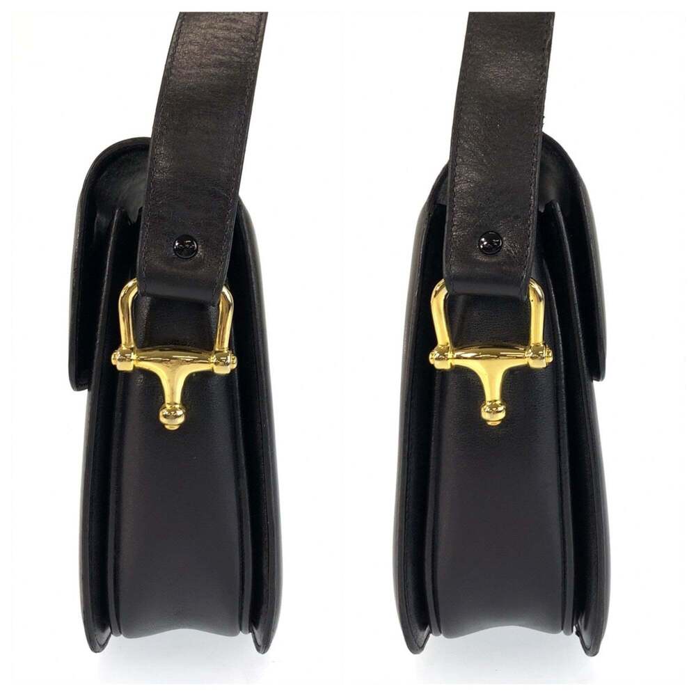 CELINE Celine Carriage Hardware Black Leather Shoulder Bag with Gold for Women - Picture 7 of 9